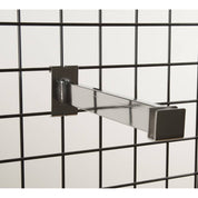 Support 12” pour pôle rectangulaire 1/2" x 1 - 1/2", chrome - Accessoires pour grille - Mobico Canada