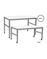 Grande table de gigogne 54"x30"x33"H dessus de mélamine blanc