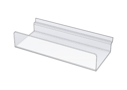 Tablette acrylique 10'' x 4'' avec rebord de 2"pour panneau rainuré - Pharmacie - Mobico Canada