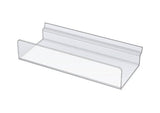 Shelf acrylic 10'' x 4'' with 2" lip for slatwall 