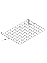 Flat wire shelf 20'' x 14'' for slatwall, black, white and chrome