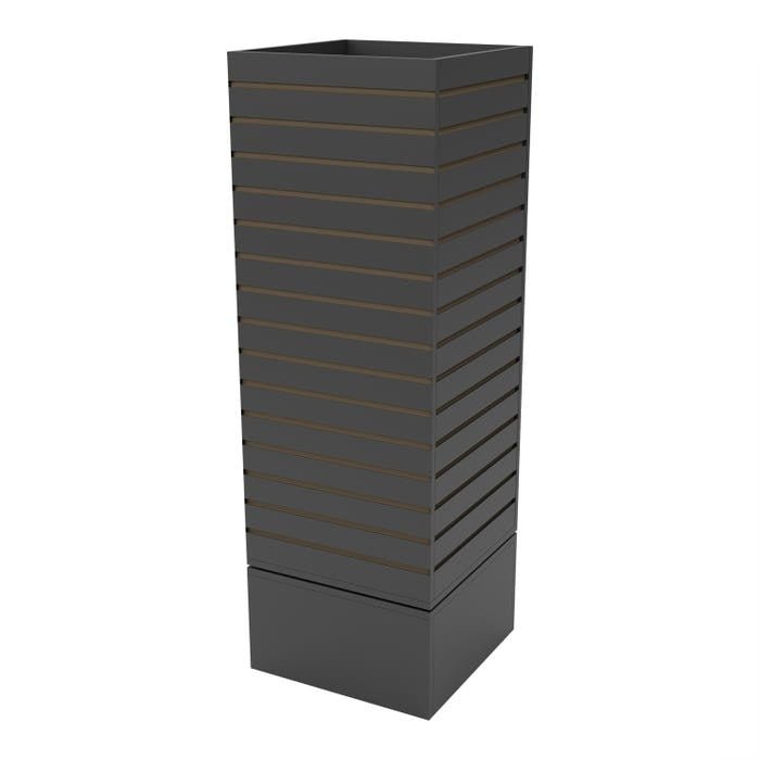 Tour pivotante en slatwall 16''x 16''x 60''H blanc, érable ou noire - Pharmacie - Mobico Canada