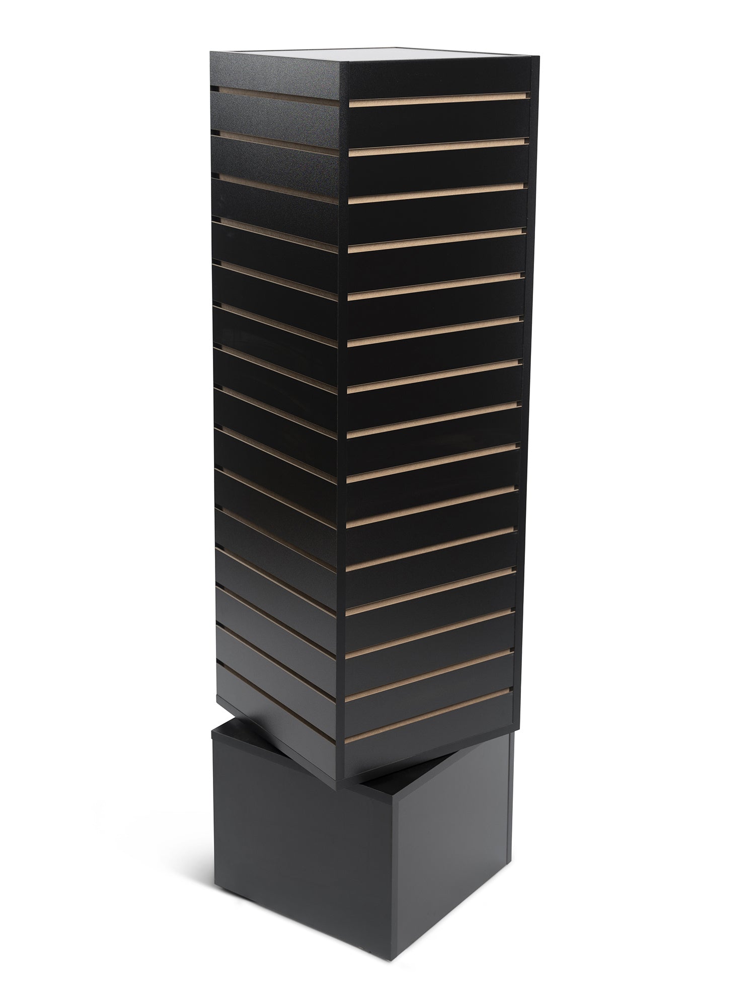 Tour pivotante en slatwall 12''x 12''x 54''H noir, blanc ou érable - Pharmacie - Mobico Canada