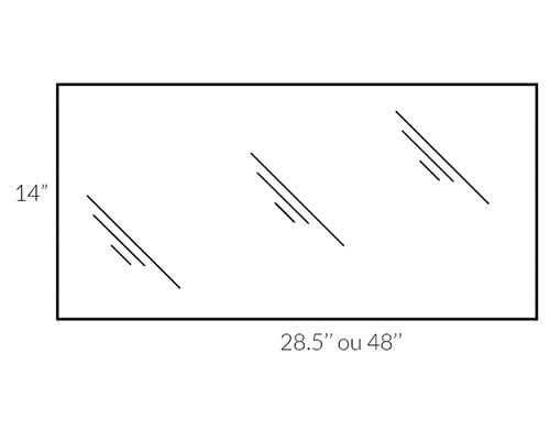 Verre trempé 14" x 28.5" x 5mm - Ilots en verre trempé - Mobico Canada