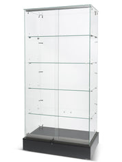 Vitrine murale en verre sur verre économique - 36"x16"x72"H - Comptoirs Vitrés - Mobico Canada
